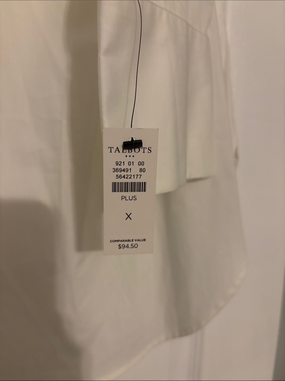 Talbots Ivory Button-Front Tunic Blouse - Picture 3 of 3